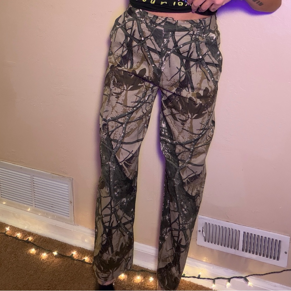 PrettyLittleThing High Rise Camouflage Baggy Jeans Pants